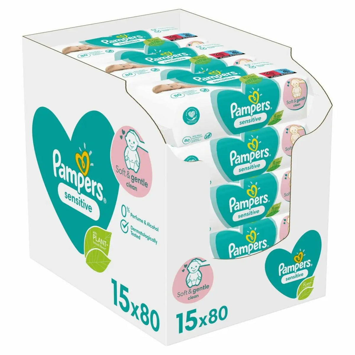 Pampers Sensitive Baby Wipes, 15 Packs (Next day Delivery)